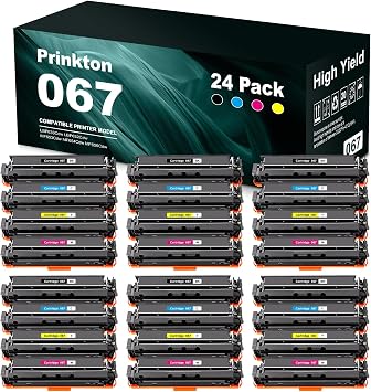 067 Toner Cartridge Remanufactured Replacement for Canon 067 H 067H for imageCLASS LBP633Cdw LBP632Cdw MF653Cdw MF654Cdw MF656Cdw Printer 24-Pack,6BK/6C/6Y/6M