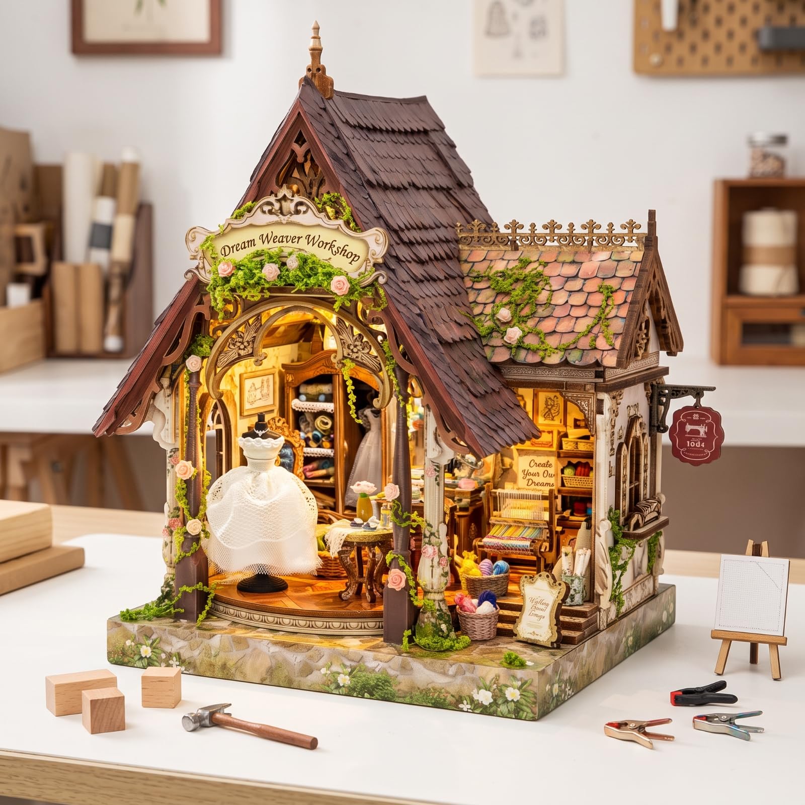 predolo Kit Casa in Miniatura da Costruire | Creativo, Artigianale, Modellino in Legno da Costruire, per il tempo libero Libero
