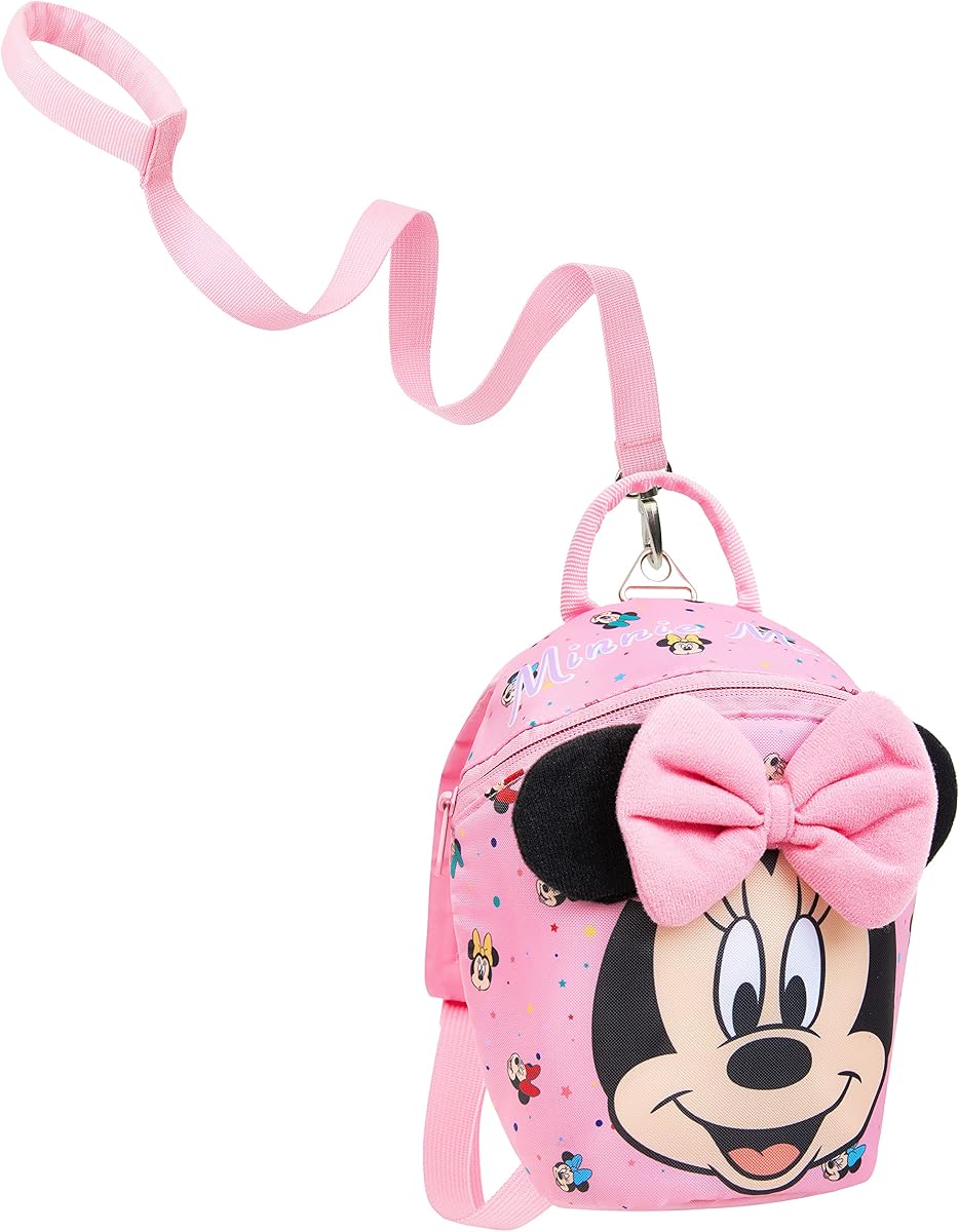 Minnie Mouse Backpack with Toddler Safety Harness for Girls Daycare Bag Backpack with Leash Preschool Outdoor Travel Gifts