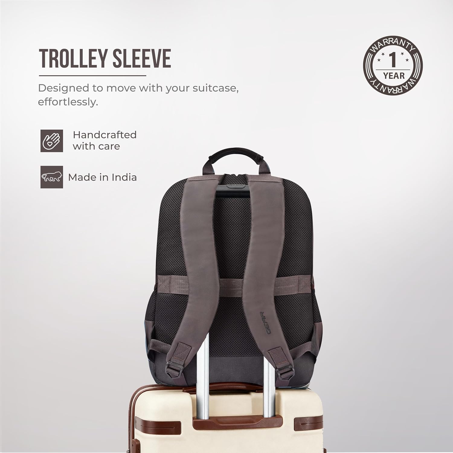 Gear Vintage Boxy 18"/26L Medium Faux Leather Water Resistant Laptop Backpack/Casual Bag/Daypack/Travel Backpack/College Backpack For Men/Women (Brown - black) 15 813dNGiB27L. SL1500