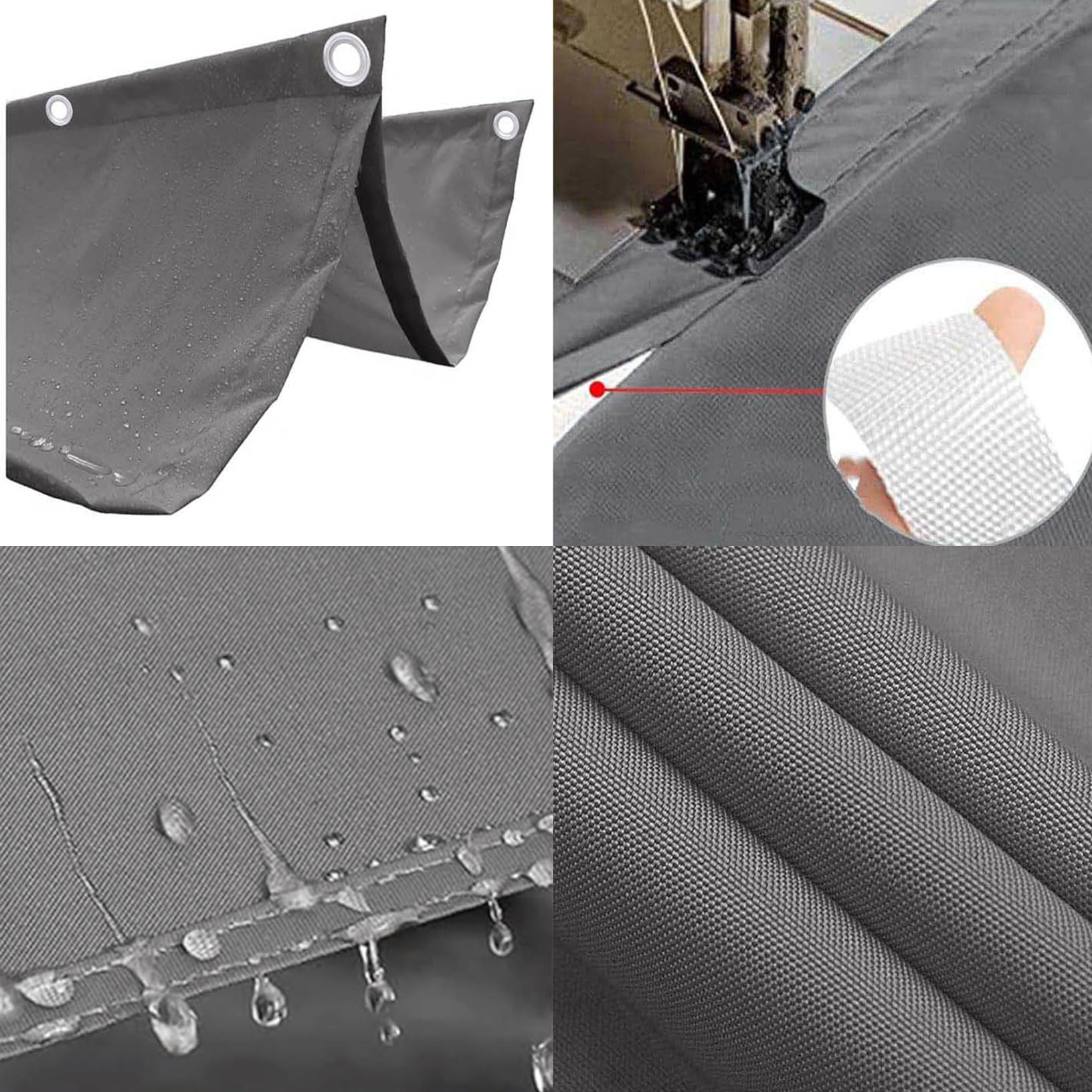 Einziehbar Welle Sonnensegel Verstellbar 100 x 400 cm Sonnenschutz Wasserdicht Verstellbar Welle Markisenstoff Inkl. Befestigungsseilen für Balkon Terrasse Garten Pool Camping, Dunkelgrau