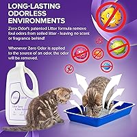 Vista 5 de Zero Odor - Eliminador de olores de mascotas - Elimina permanentemente los olores del aire y la superficie, 16 onzas - Eliminador de olores de arena