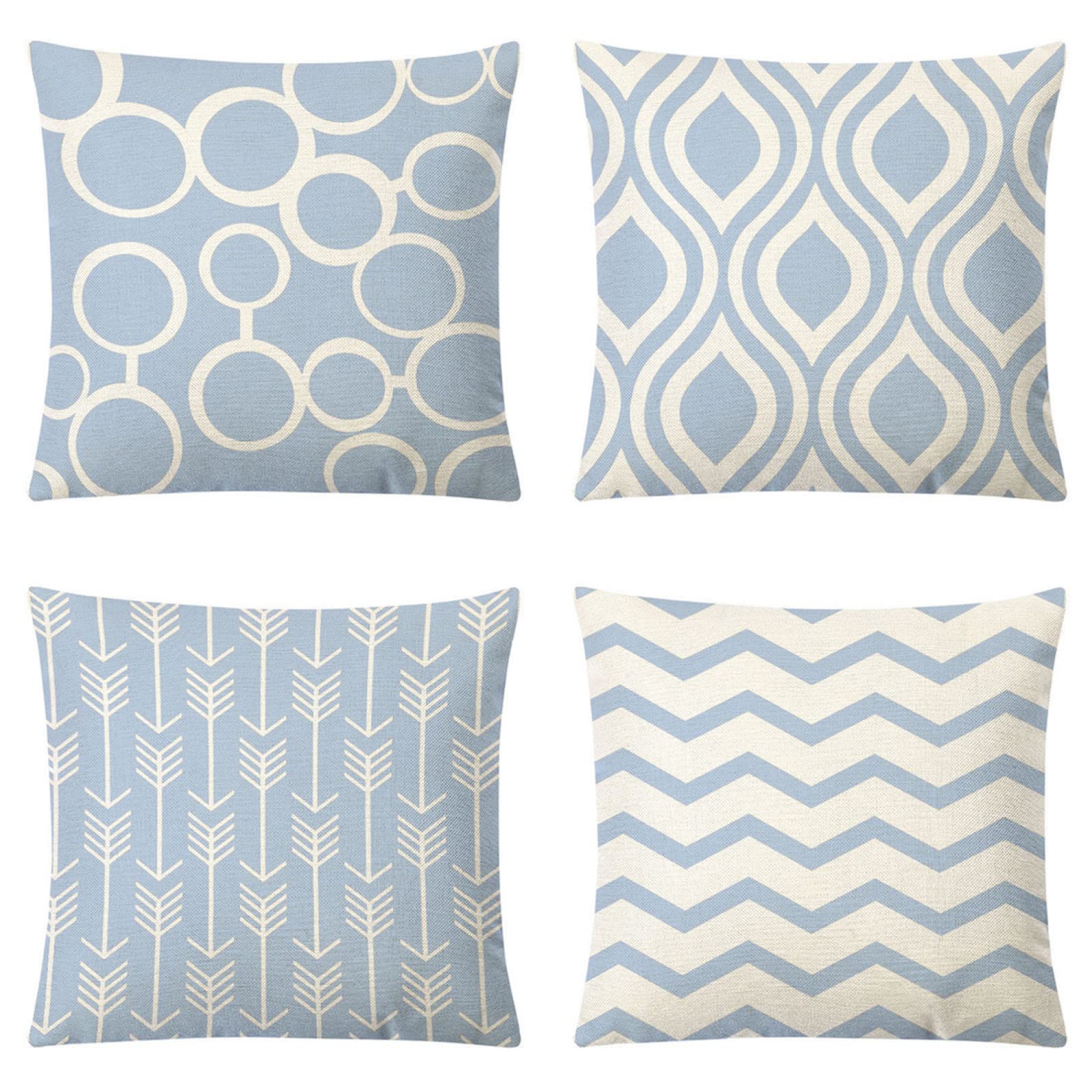 Taie d'oreiller 60x60cm lin bleu clair : douceur et sérénité maison