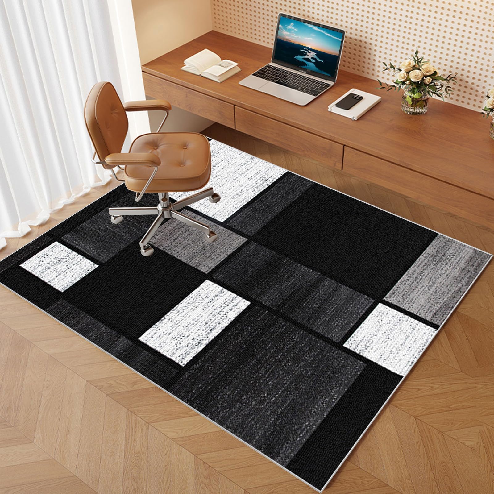Hartboden Stuhlmatte Bürostuhlmatte Home Office Stuhlmatte rutschfeste Schutzmatte für Bürostühle geeignet für Parkett Laminat Fliesenböden Gaming Stuhl Unterlage Bürostuhl Teppich 80 x 120 cm