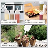 Vista 5 de Restaurantware Botella exprimidora de condimentos de 12 onzas, 1 botella de plástico exprimible con tapa, punta dispensadora de precisión, botella