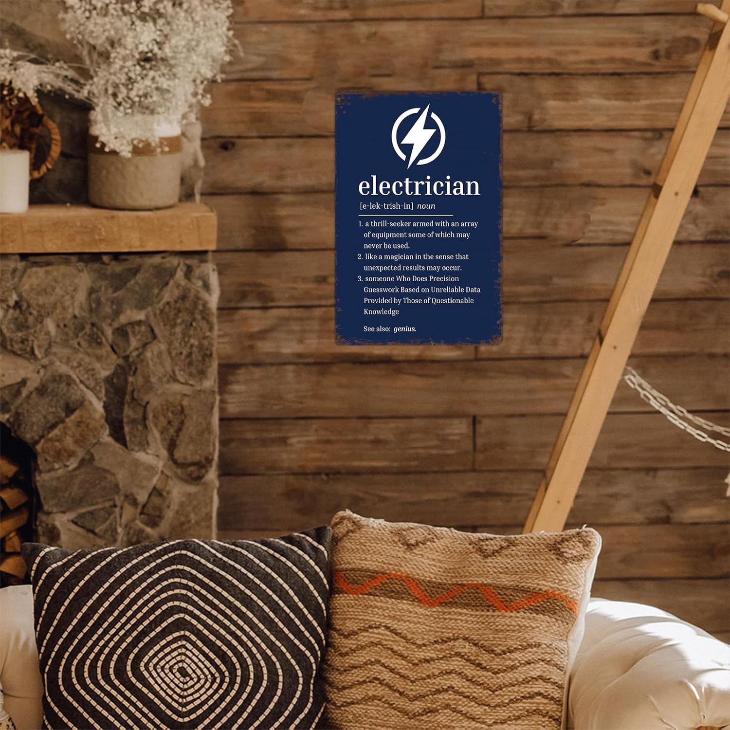 Vintage Metal Sign Electrician Definition Poster Retro Tin Signs Funny Aluminum Sign For Man Cave, Garage, Living Roome, Cafe And Pub Decoration 8 X 12 Inch - Image 5