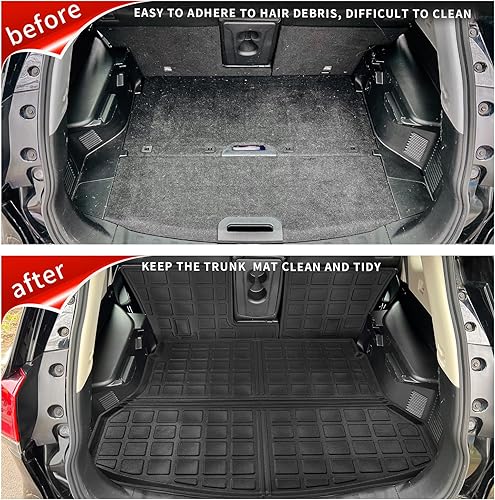 Miniatura 2 de Alfombrillas compatibles con Nissan Rogue 2014-2020, forro de carga TPE para todo tipo de clima, funda de asiento trasero Rogue 2019 accesorios