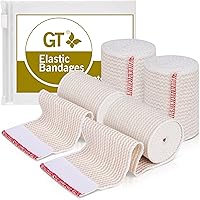Vista 32 de GT Vendaje elástico premium (paquete de 2 unidades de 6 pulgadas) – Sujetadores de velcro en ambos extremos – Rollo de compresión hipoalergénico sin