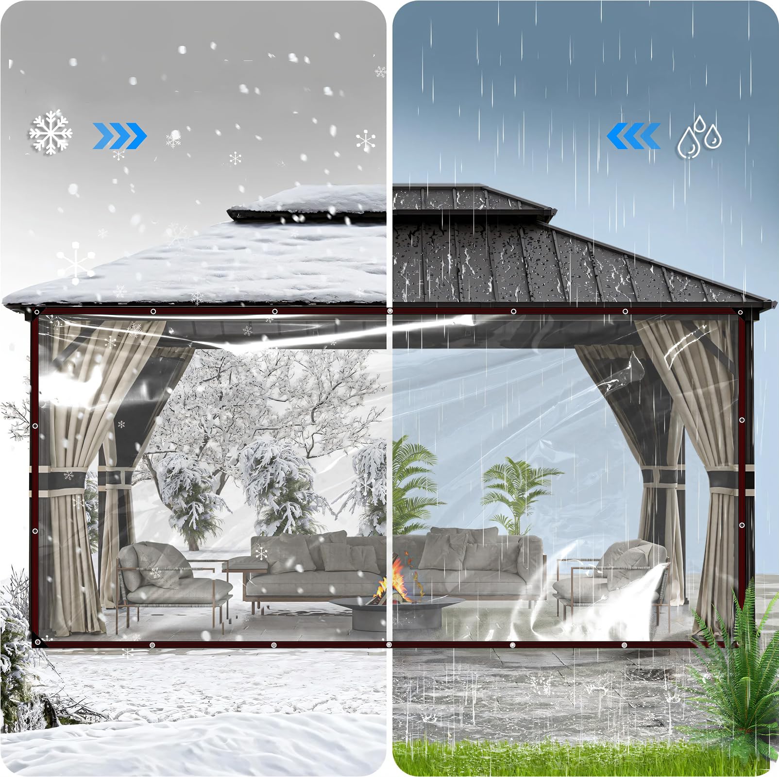 Abdeckplane, wasserdicht, strapazierfähig, transparent, wasserdicht, universal, staubdicht, regendicht, Anti-Aging-Isolierung, Blumenpflanzenabdeckung für Camping, Angeln, Garten, Pflanzenabdeckung, A