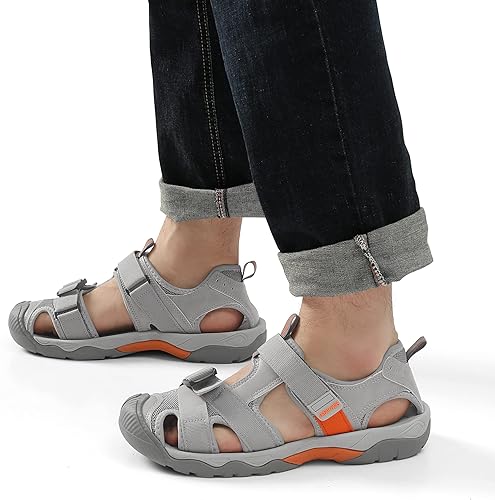 Miniatura 5 de DREAM PAIRS Sandalias deportivas de senderismo al aire libre para hombre, puntera cerrada, atlética, aventura, playa, pescador, sandalias de agua