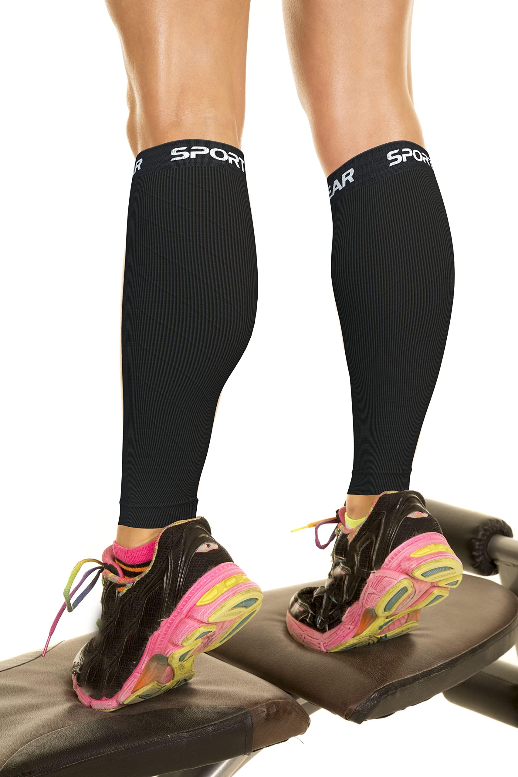 Physix Gear Calf Compression Sleeves - Shin Splint Support for Running, Enhanced Performance & Comfort for Men & Women