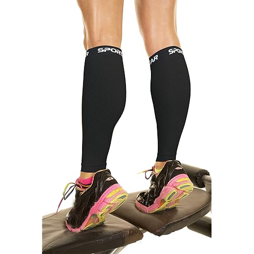 Physix Gear Sport Compression Calf Sleeves Men & Women Shin Splint Compression Sleeve 20-30mmhg, Best Footless Compression Socks for Running, Nurses, Pregnancy, Post-Surgery Relief (1 Pair)