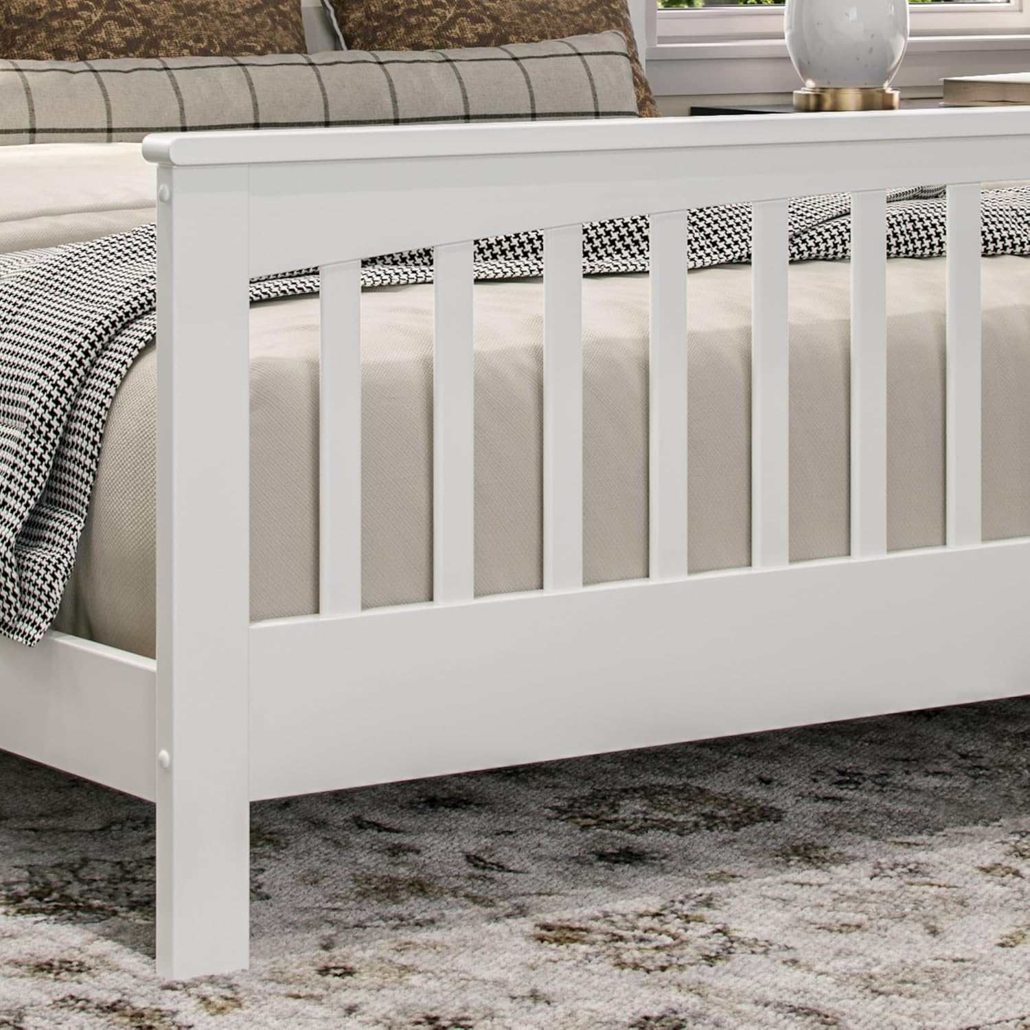 AFI, Brooklyn King Foundation Bed Frame with Matching Footboard, White