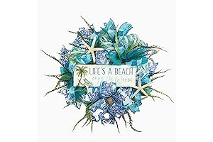 Artisan Turquoise and Cream “LIFES A BEACH enjoy the Waves” Beach, Coastal,...