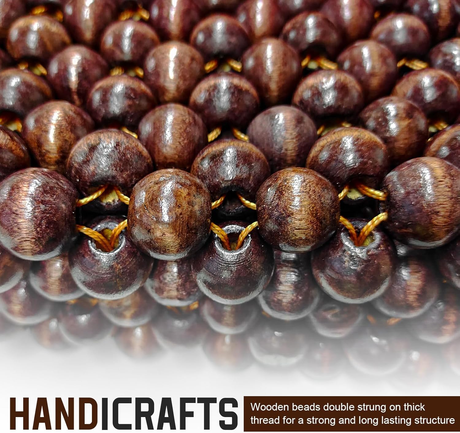 Natural Wood Beaded Seat Cover, Breathable & Cool Car Front Seat Massaging Cushion Mat, Universal Auto Seats Cooling Cushion Keeps Back from Getting Sweaty While Driving (Coffee)