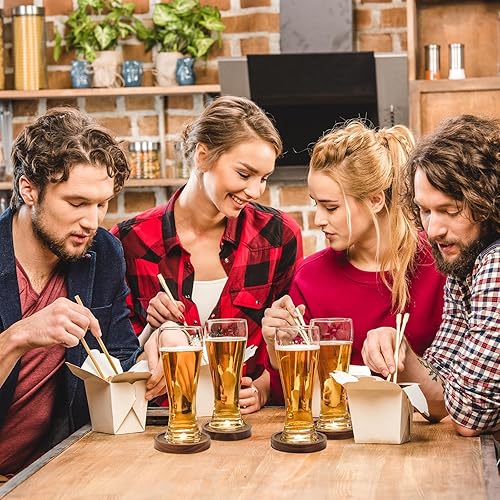 Miniatura 4 de Posavasos de madera para bebidas - Juego de posavasos de madera natural para vasos de bebida, protección de mesa para cualquier tipo de mesa, juego