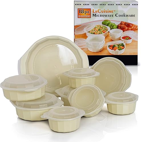 LaCuisine - Juego de utensilios de cocina para microondas, 18 piezas, color blanco