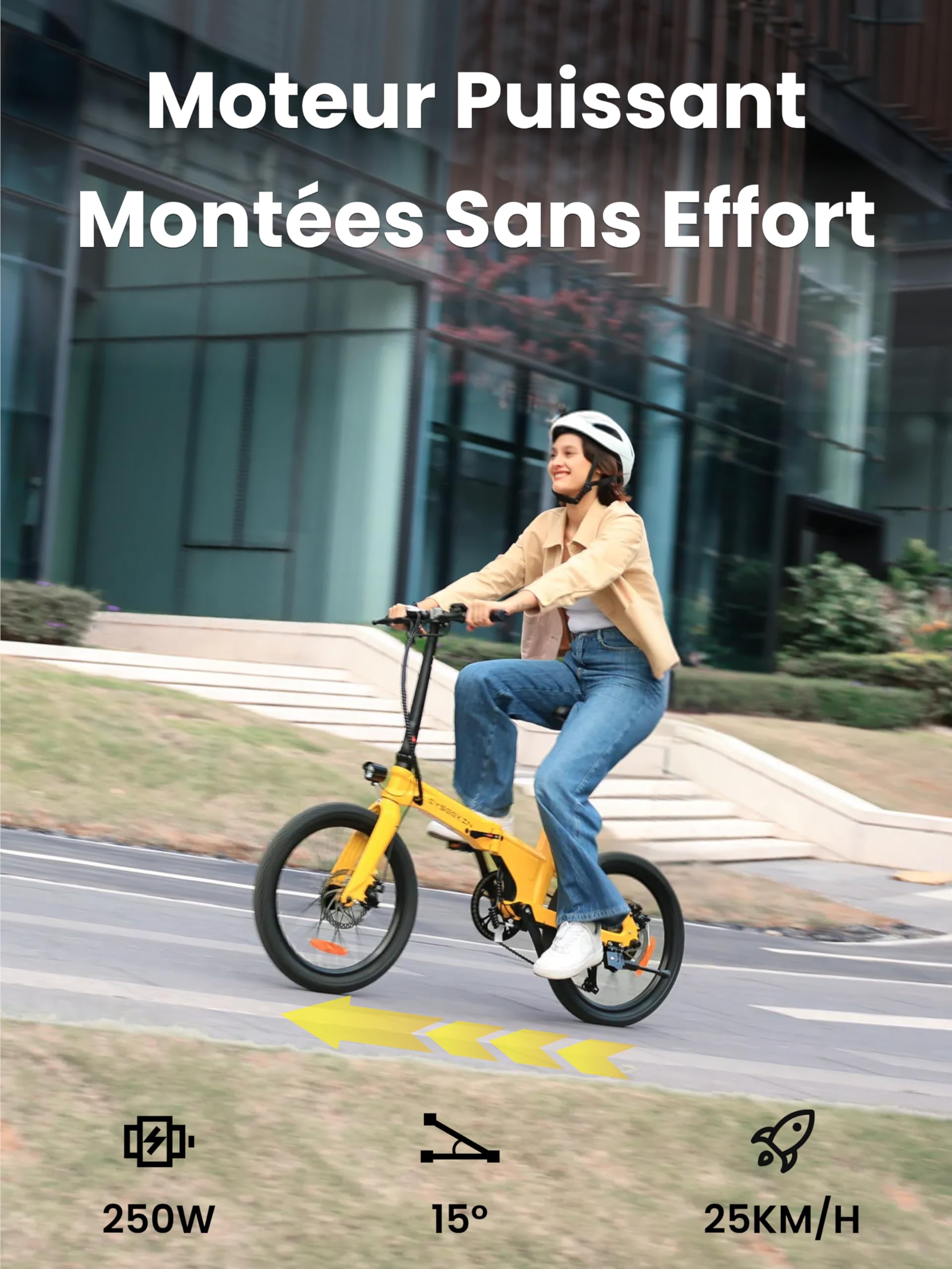 C10 Vélo électrique pliant 20", seulement 18,6 kg, moteur 250 W, batterie 345,6 Wh, avec Shimano 7 vitesses, portée jusqu'à 100 km, 25 km/h, Pedelec avec écran LCD, idéal pour les trajets en