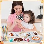 WATINC Puppy Punch Needle Coaster Kit - 6 Patterns Dog Punch Needle Embroidery Craft Kit, DIY Felting Coaster for Adults Beginners with Adhesive Yarns Fabric Felt Hoop Tools Instruction