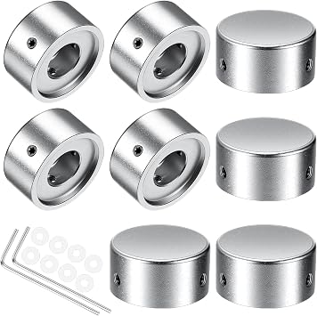 Pedal Footswitch Topper Metal Barefoot Pedal Buttons with 3 Screws and Rubber Insert Fit Tightly on Common Pedal Switches3/8"10mm Increase Accuracy and Comfort Silver, 18 Pack