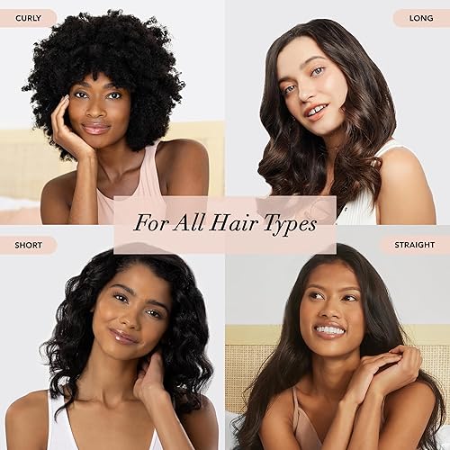 Vista 54 de Kitsch Juego de rizadores de satén sin calor, rizador de pelo sin calor para mujer, rizador de pelo para dormir, con 2 coleteros de satén para rizos