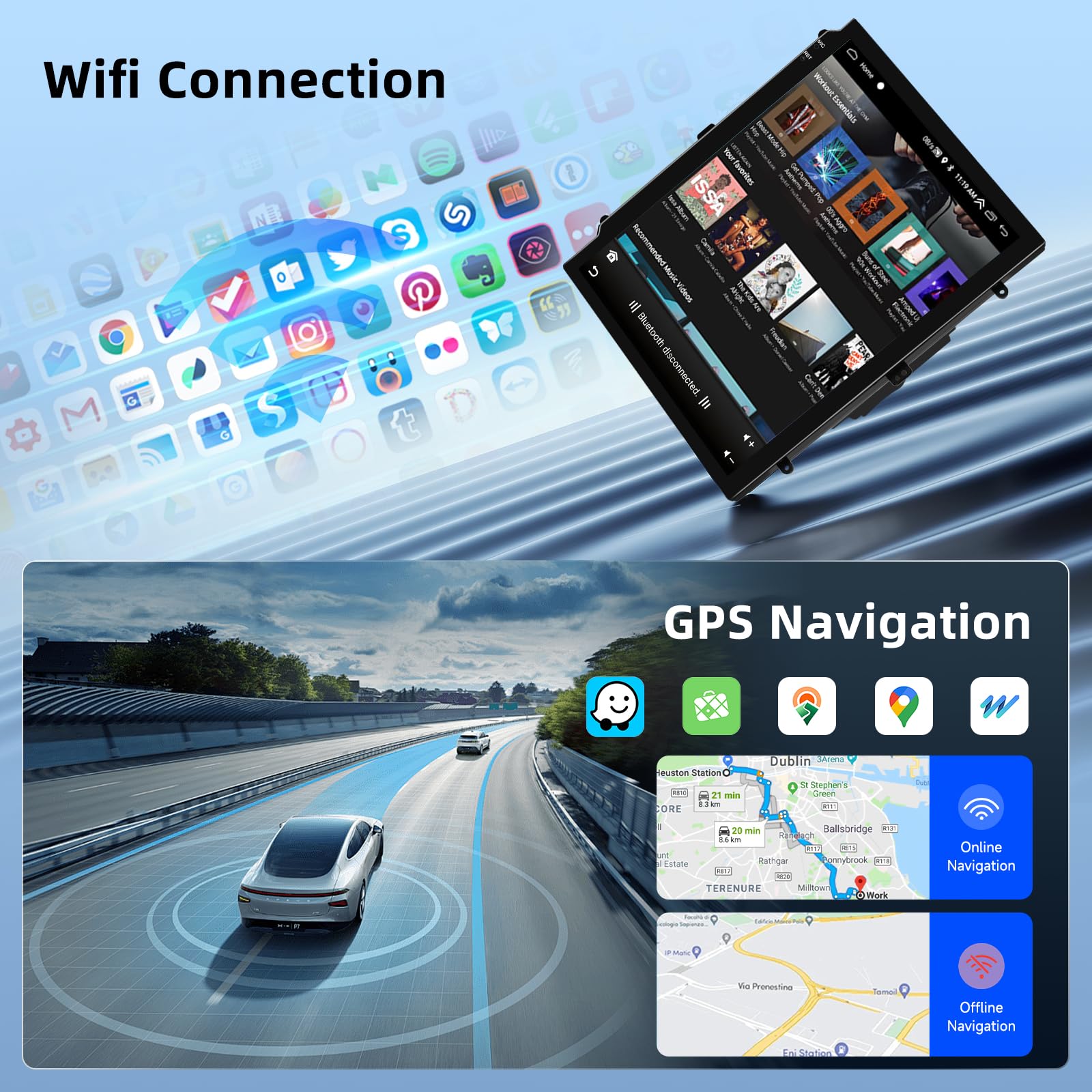 【8 Core 4+64G】Hodozzy Carplay Autoradio per Opel Astra J/Buick Excelle 2009-2015, 9.7 Pollice Touchscreen Android Autoradio con Android Auto/WiFi/GPS/RDS/FM/Bluetooth/USB/DSP