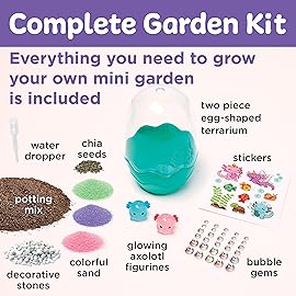 Creativity for Kids Mini Garden: Axolotl Terrarium - STEM Science Kit for Kids, Axolotl Arts and Crafts, Gifts Holiday Stocking Stuffers and DIY Girls Toys (Age 6+)