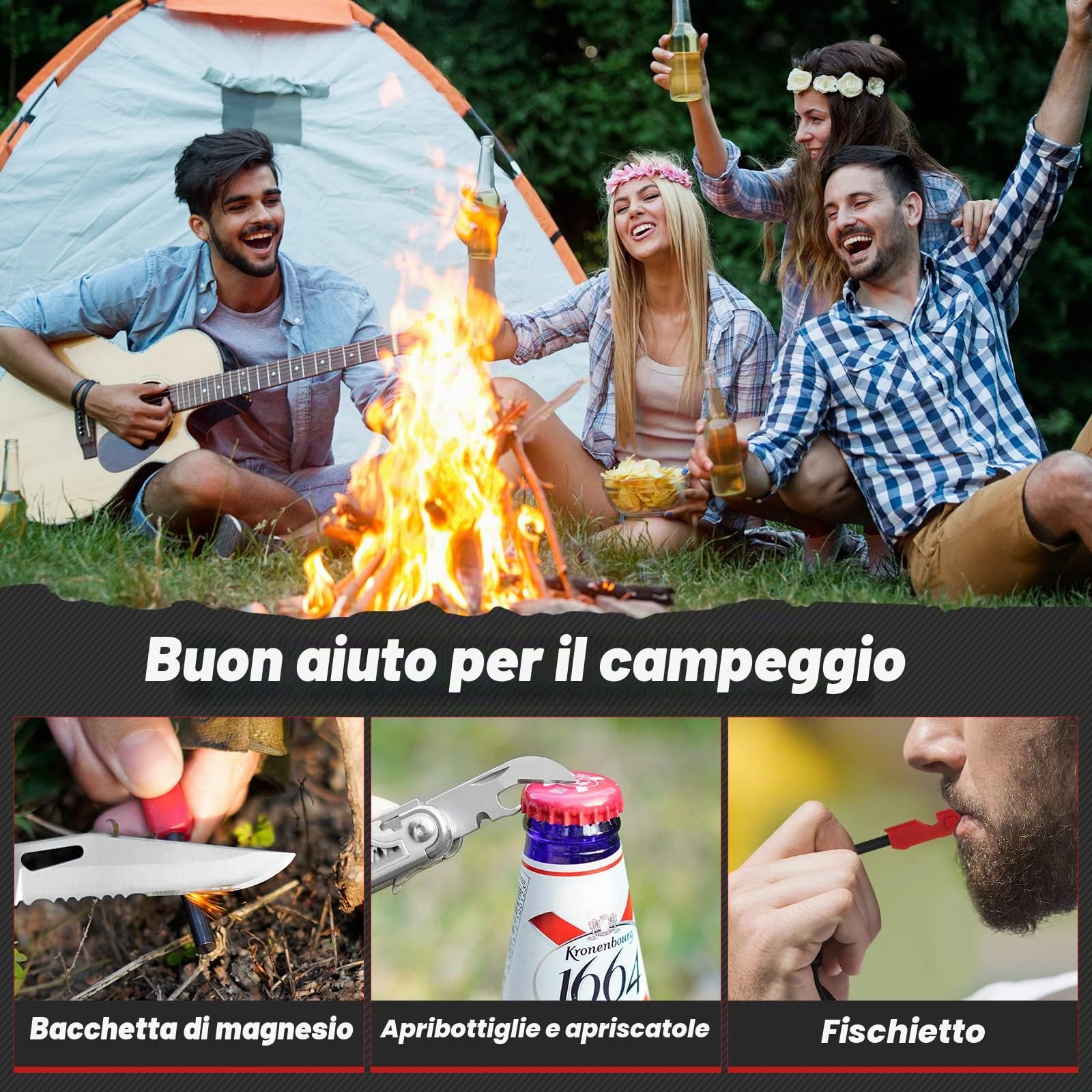 BIBURY Pinza Multiuso,22 in 1 Pinza Multifunzione in Acciaio Inox, Pieghevole con Forbici Potenziati e Martello,Utensile Multifunzione con Serrature di Sicurezza per Esterno,Campeggio,Emergenza