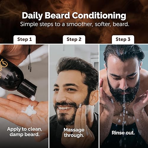 Miniatura 6 de Detroit Grooming Co. Acondicionador de barba para hombres con mantequilla de semillas de cacao de argán oi l & - suavizante, desenredante,