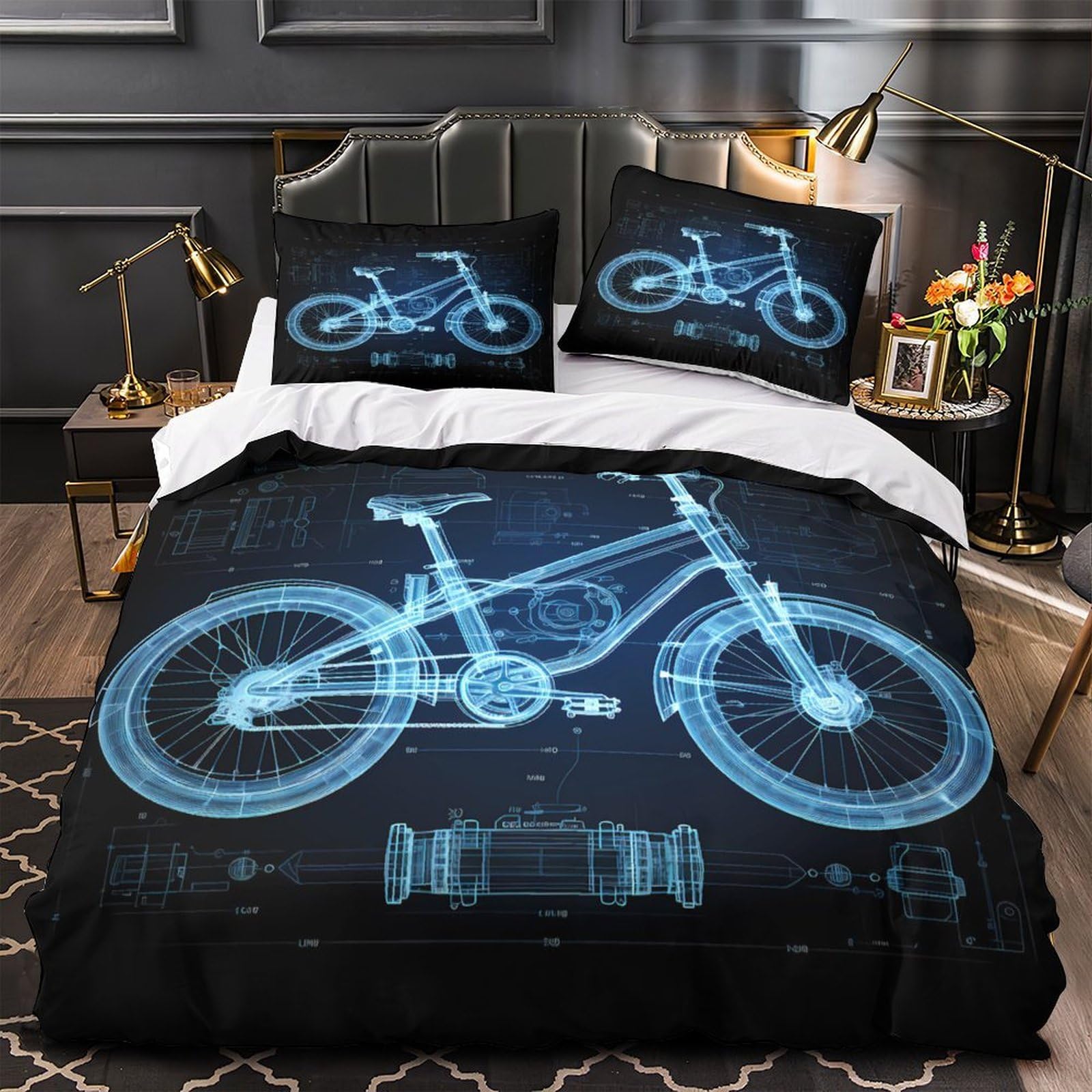 Parure de lit ours 3D 200x200 cm pour une décoration de chambre style chalet