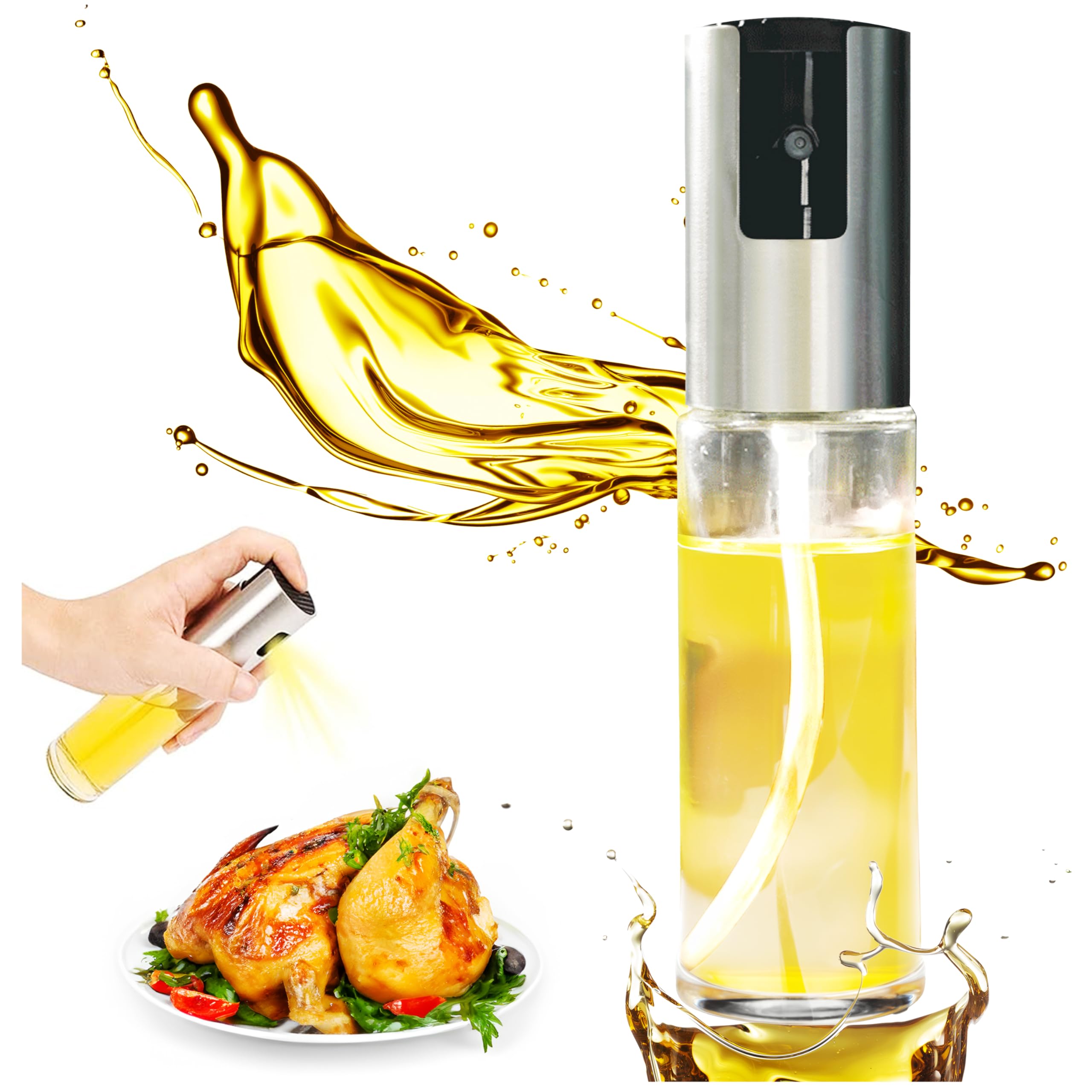 Living ConceptsOil Sprayer for Cooking, 100 ml/3.38 oz, Reusable Spray Bottles for Oil, Refillable Oil Sprayer for Cooking