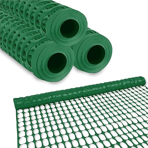 BISupply Cercas temporales de 4 x 400 pies para patio, rollo de esgrima de plástico verde para exteriores, para perros, jardín y eventos
