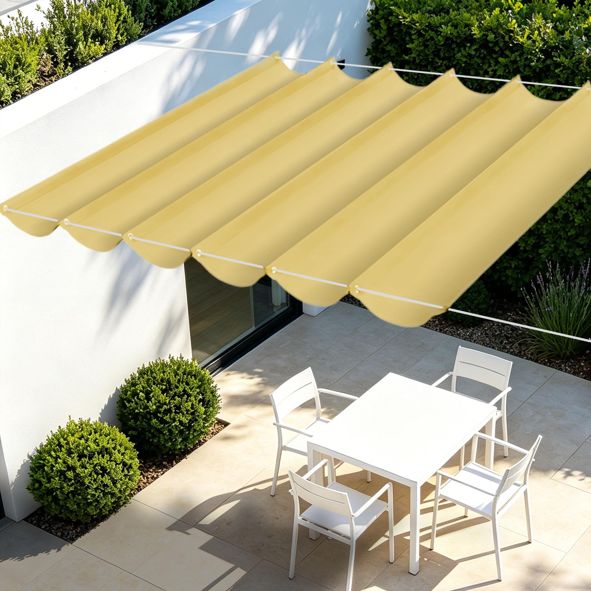 Toile ombrage jardin 450x780 imperméable rétractable grand format pour terrasse et balcon