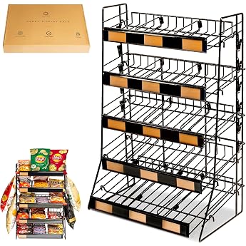 Candy Display Rack Candy Organiser Snack Organiser for Worktop Display Rack and Snack Shelf and Chips for Shops Counter Snack Stand for Shops Office