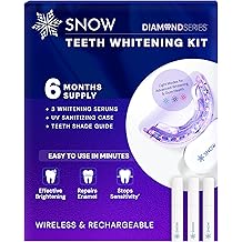 Snow Teeth Whitening Kit - Snow Teeth Whitening Serum and LED Mouthpiece Whitener, Formulated with Hydroxyapatite, Good for 6 Months - Wireless Kit with 3 Wands
