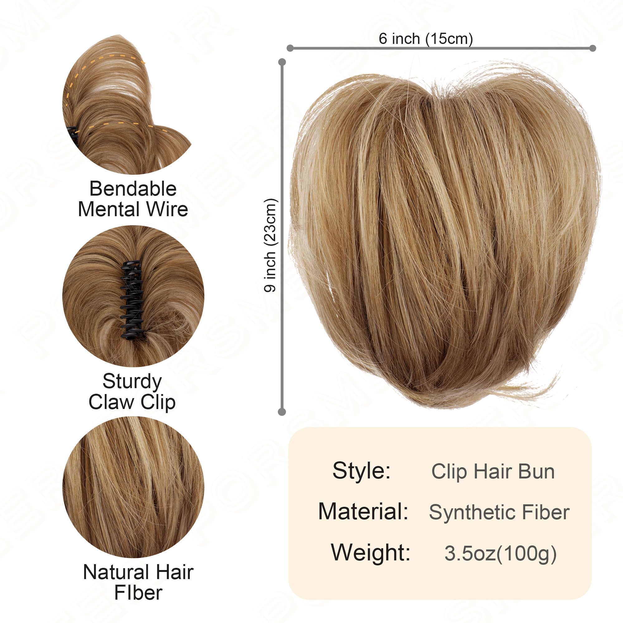 PORSMEER Claw Clip in Short Brown Ponytail Hair Extension with Bendable Metal Wire Hair Pieces for Women Messy Bun Hair Piece Fake Pony Tail DIY Styles - Image 2
