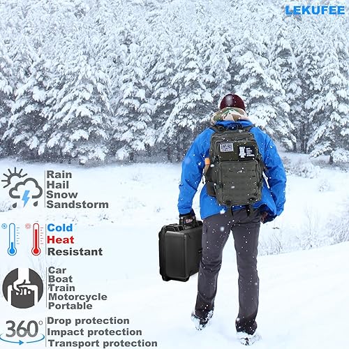 Miniatura 6 de Lekufee Funda de transporte impermeable para Mavic 3 Pro/Classic/Combo - DJI RC Pro/RC 2/N1/N2/Gafas 2/3/Integra/Motion 2/3 y accesorios (solo funda)