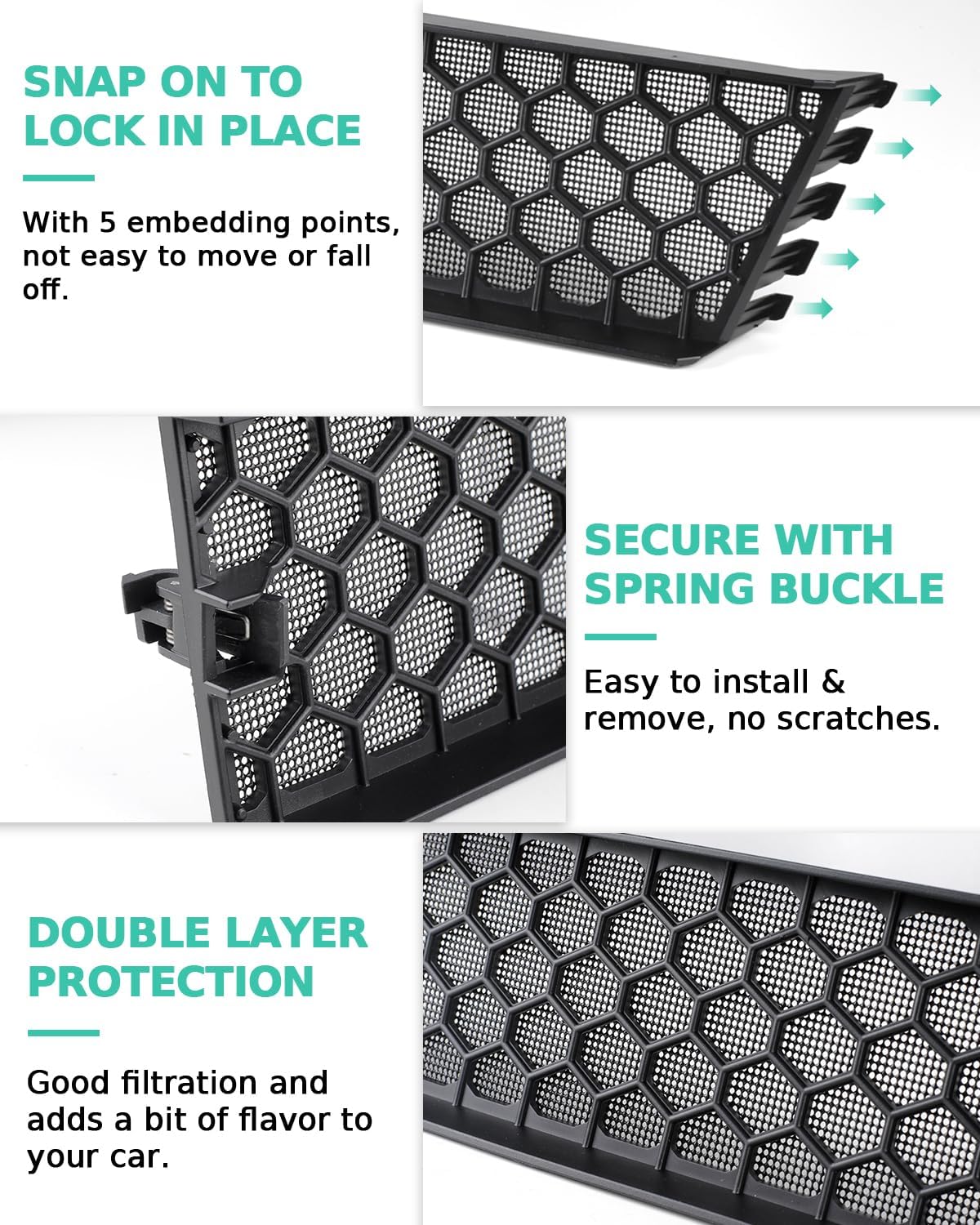 REFORM DESIGN Front Grill Mesh Insert Compatible with 2020-2025 Tesla Model Y, Air Vent Cover Guard Replacement for Tesla Model Y Accessories, Not for Juiper (2020-2025 Model Y)