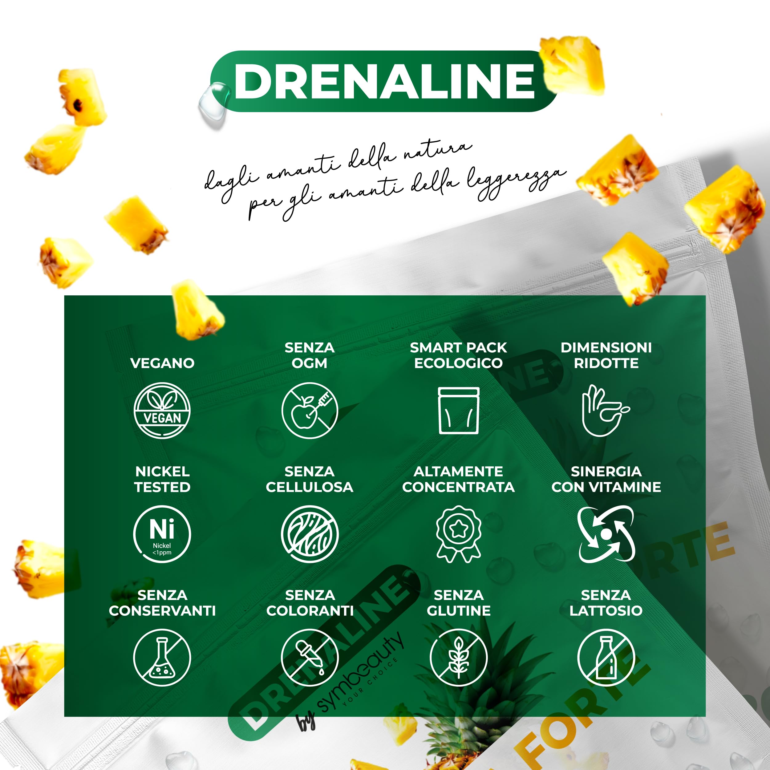 Symbeauty Bromelina Forte 240 Cpr (8 mesi) Drenaline 2500+5000 GDU | Betulla, Centella, Vitamina C | Vegano - Made in Italy - 5