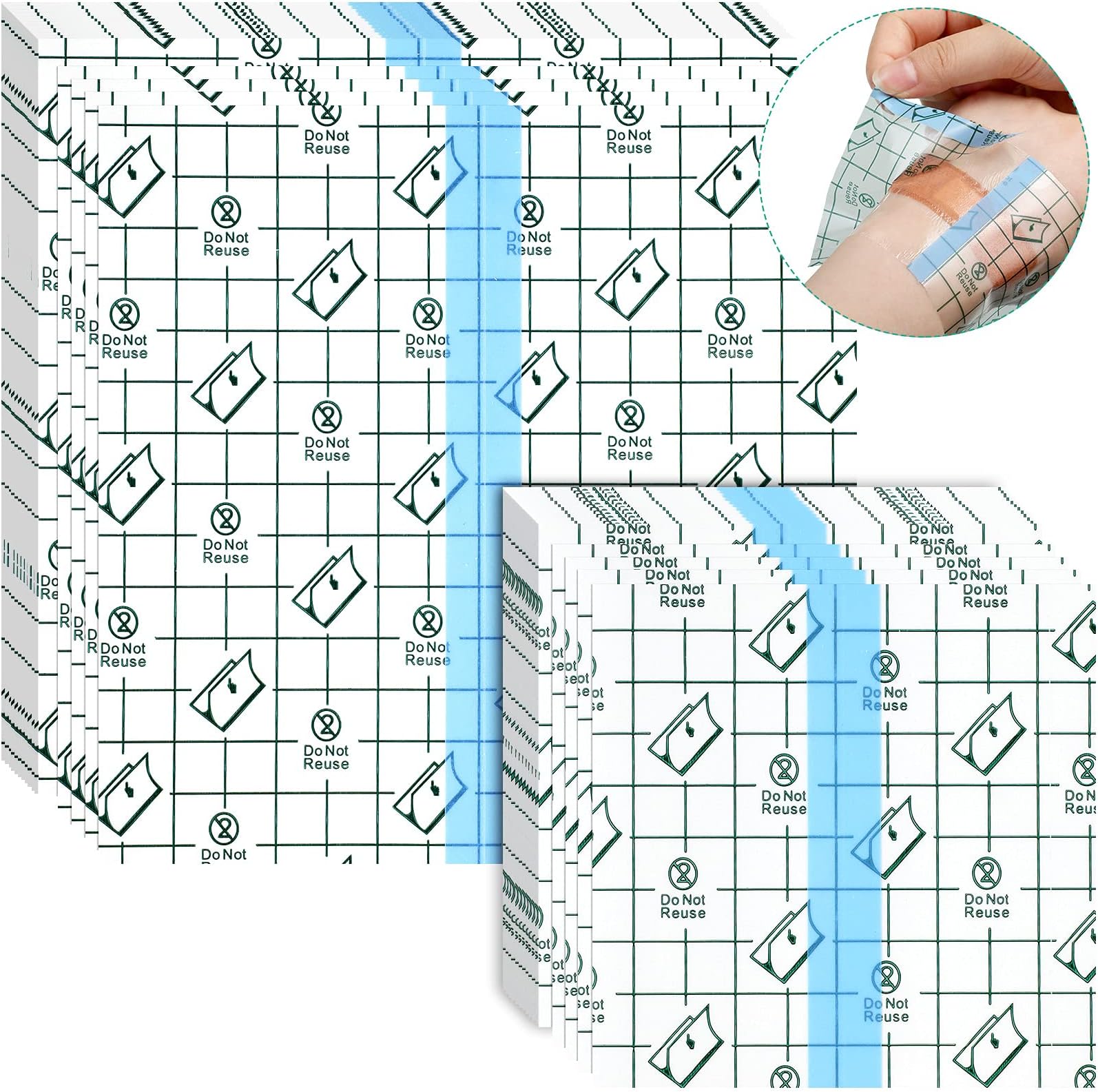 Nuanchu 50 Pcs Tattoo Aftercare Bandage Waterproof Transparent Film