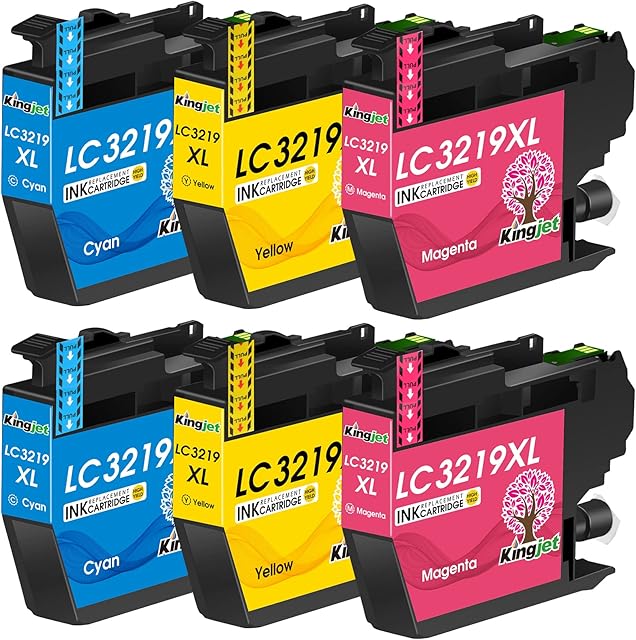 KINGJET LC3219XL Compatible Brother LC3219XL LC3219 LC3217 Ink Cartridges for Brother MFC-J5330DW MFC-J5335DW MFC-J5730DW MFC-J5930DW MFC-J6530DW MFC-J6930DW MFC-J6935DW(2 Cyan,2 Magenta,2 Yellow)