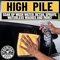 Vista 9 de Chemical Guys Toallas de Microfibra Premium de Grado Profesional para Automóviles, Dorado, 16" x 16", Paños de Detallado de Autos Ultra Suaves y Sin