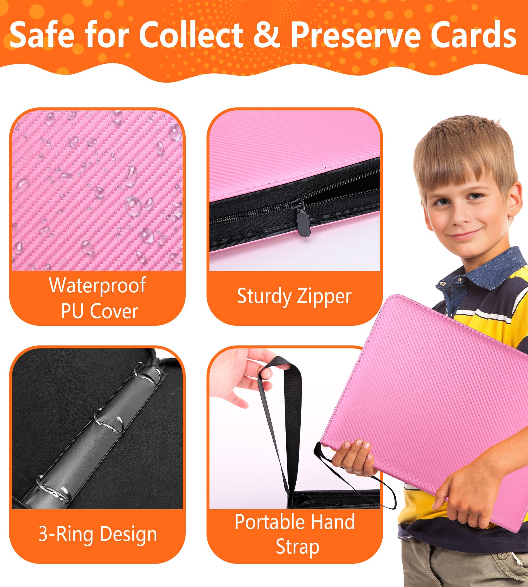 DOVEKERY Trading Card Binder 9 Pocket, 1080 Cards Collection Folder with 60 Sleeves - Image 2