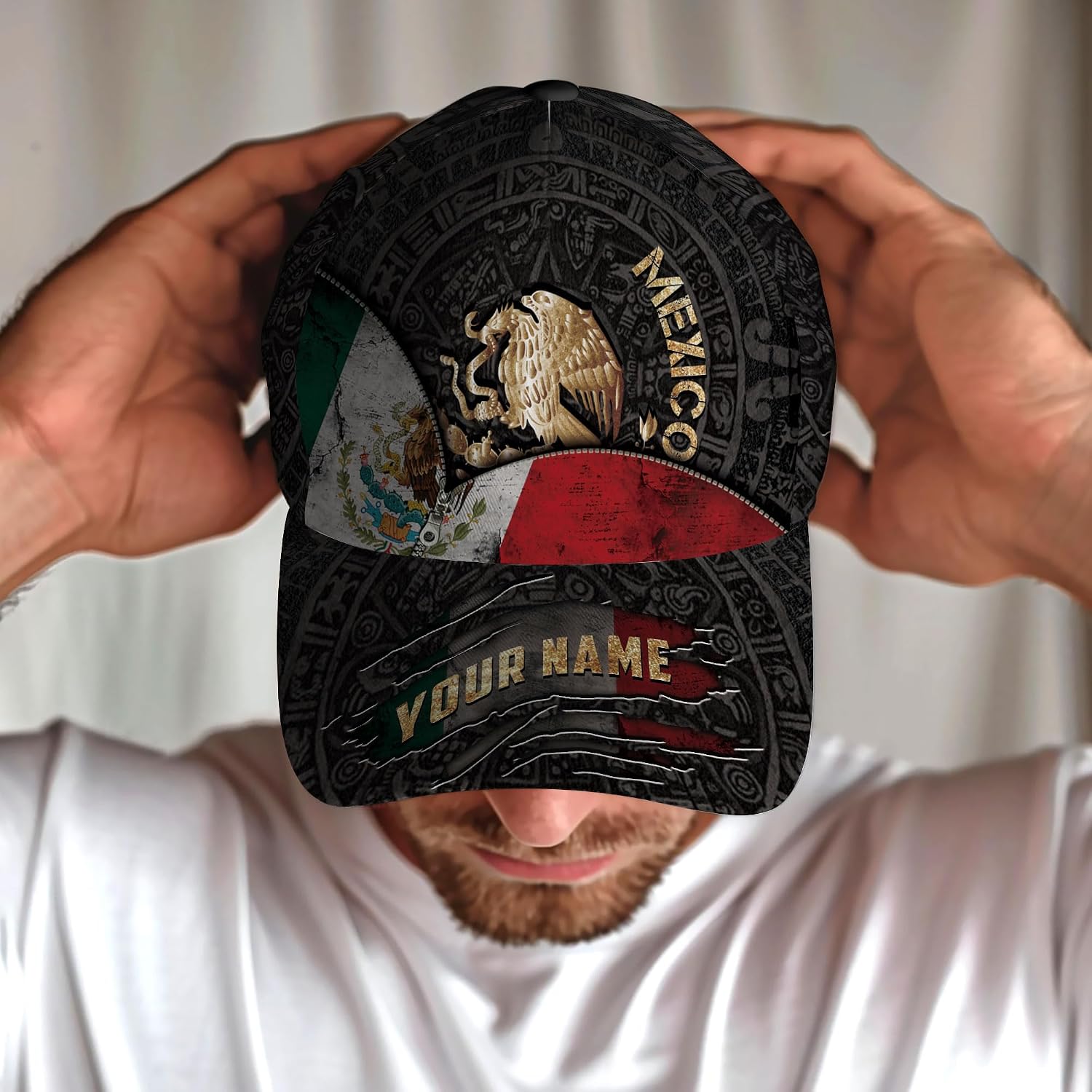 Personalized Mexican Caps for Men, Custom Name Mexico Baseball Cap, Mexican Hats, Customized Mexico Baseball Hat