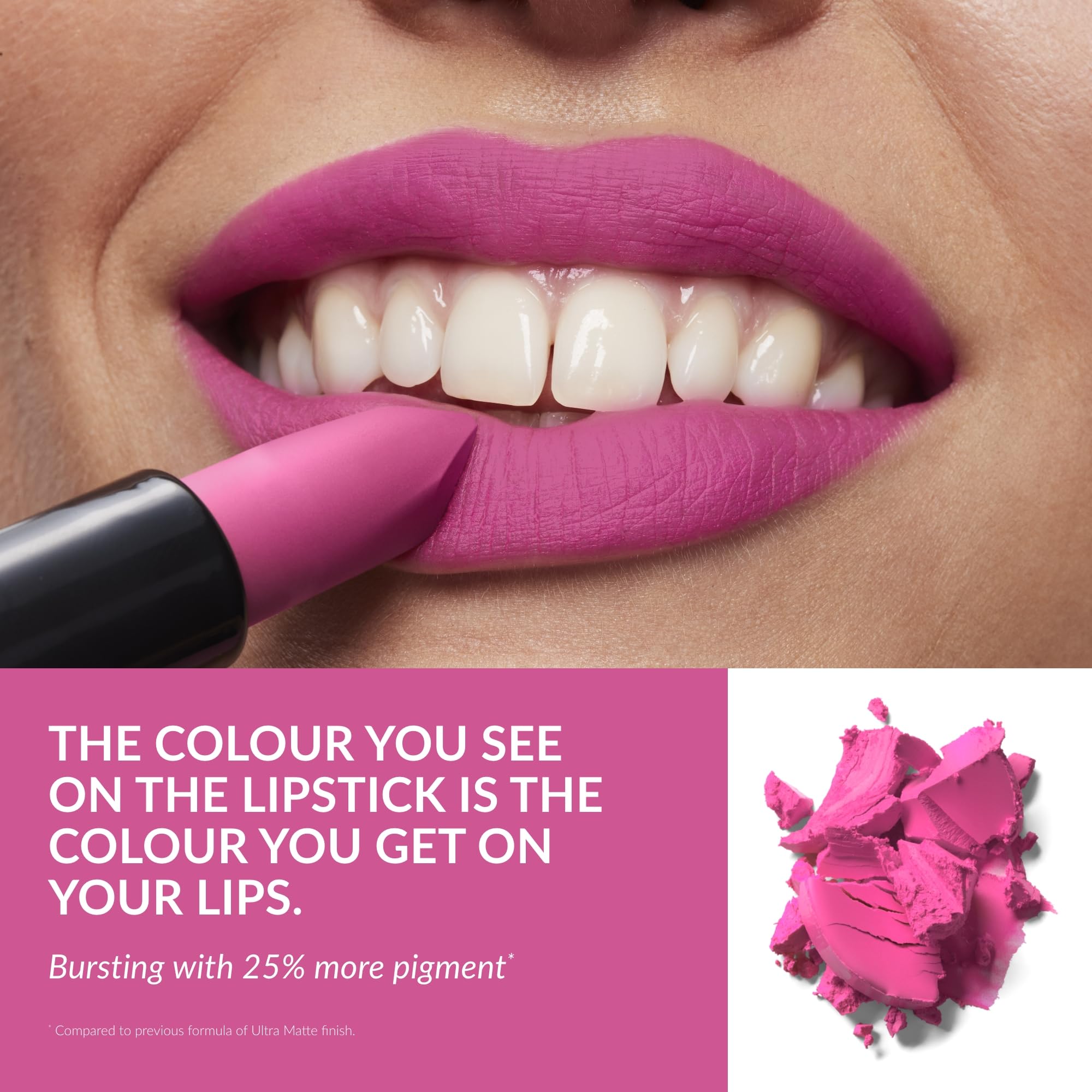 Avon Ultra Matte Lipstick Electric Pink with Vitamin E, Avocado Oil and Sesame Oil for Comfortable Coverage that Won't Cake - Image 3