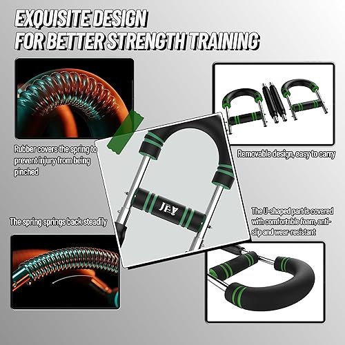 Miniatura 6 de JevenFening Ejercitador de brazo Power Twister en forma de U. Expansor de pecho ajustable (65-100 libras). Biceps, tríceps, hombros, espalda,