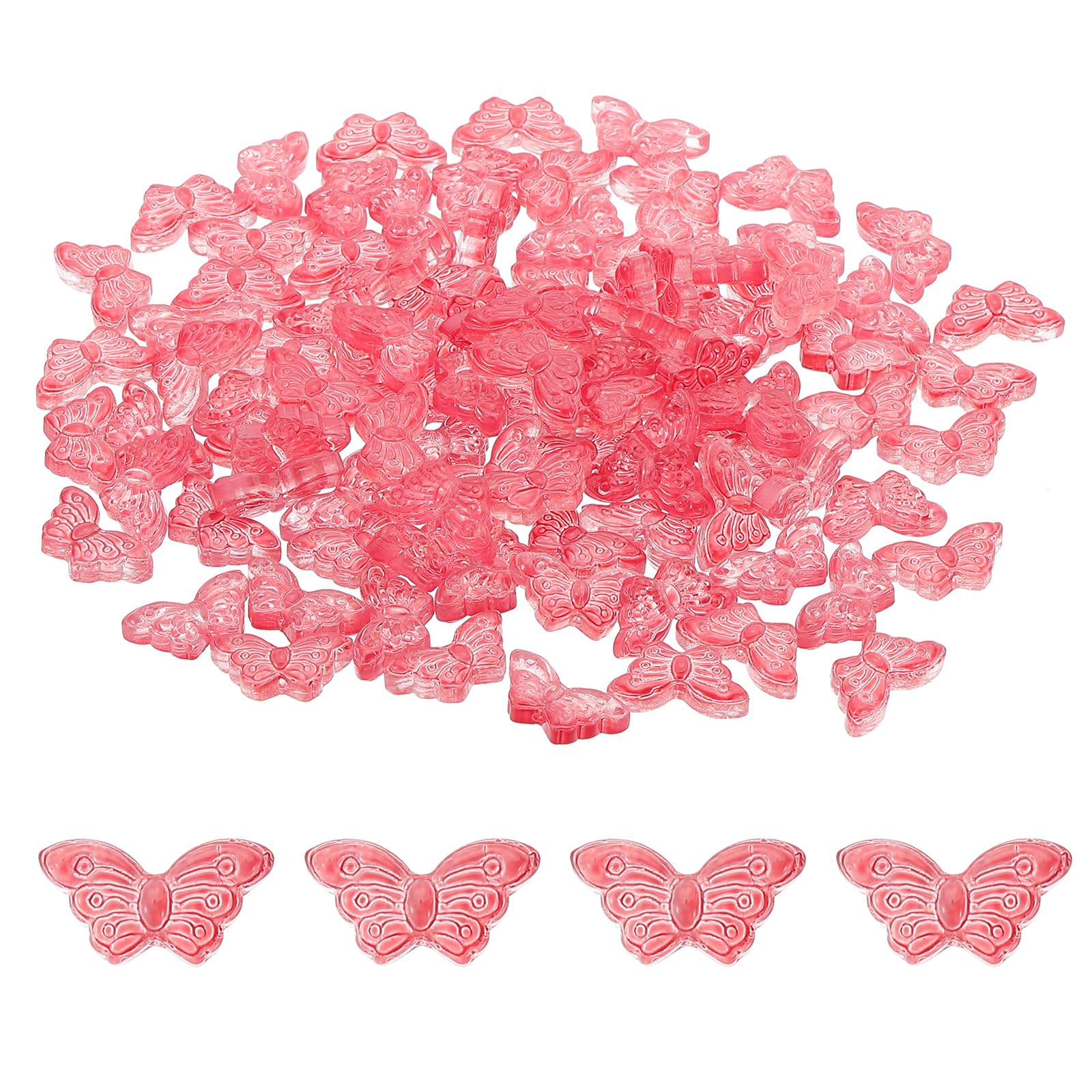Perles papillon en cristal tchèque PATIKIL rouge vin pour la fabrication de bijoux (lot de 100)