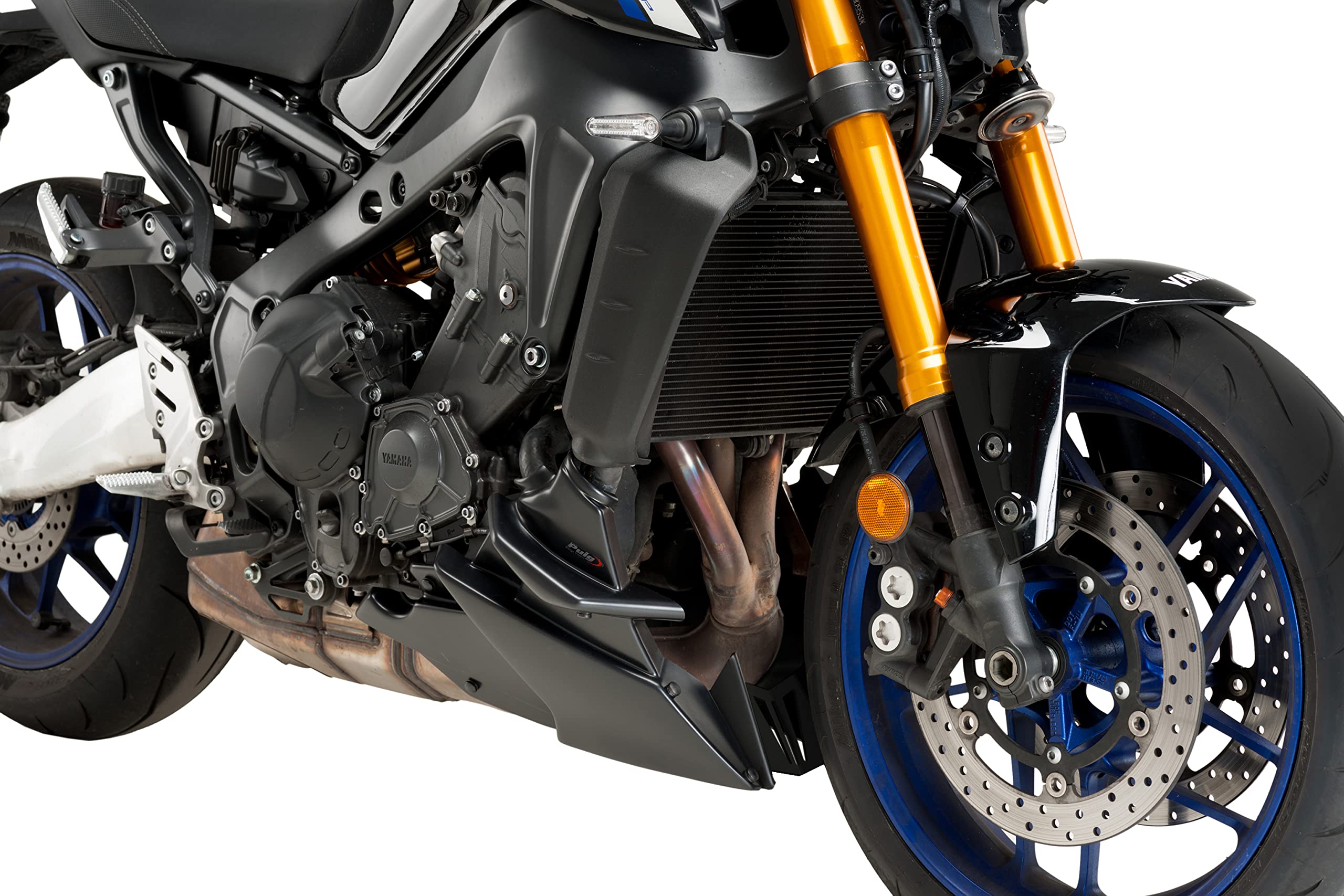 Puig 20646J Aerodynamische Motorverkleidung (Bugspoiler) für Motorrad, gefertigt aus hochfestem ABS und Aluminium mit sportlichem Design und Motorschutz, Matt Schwarz