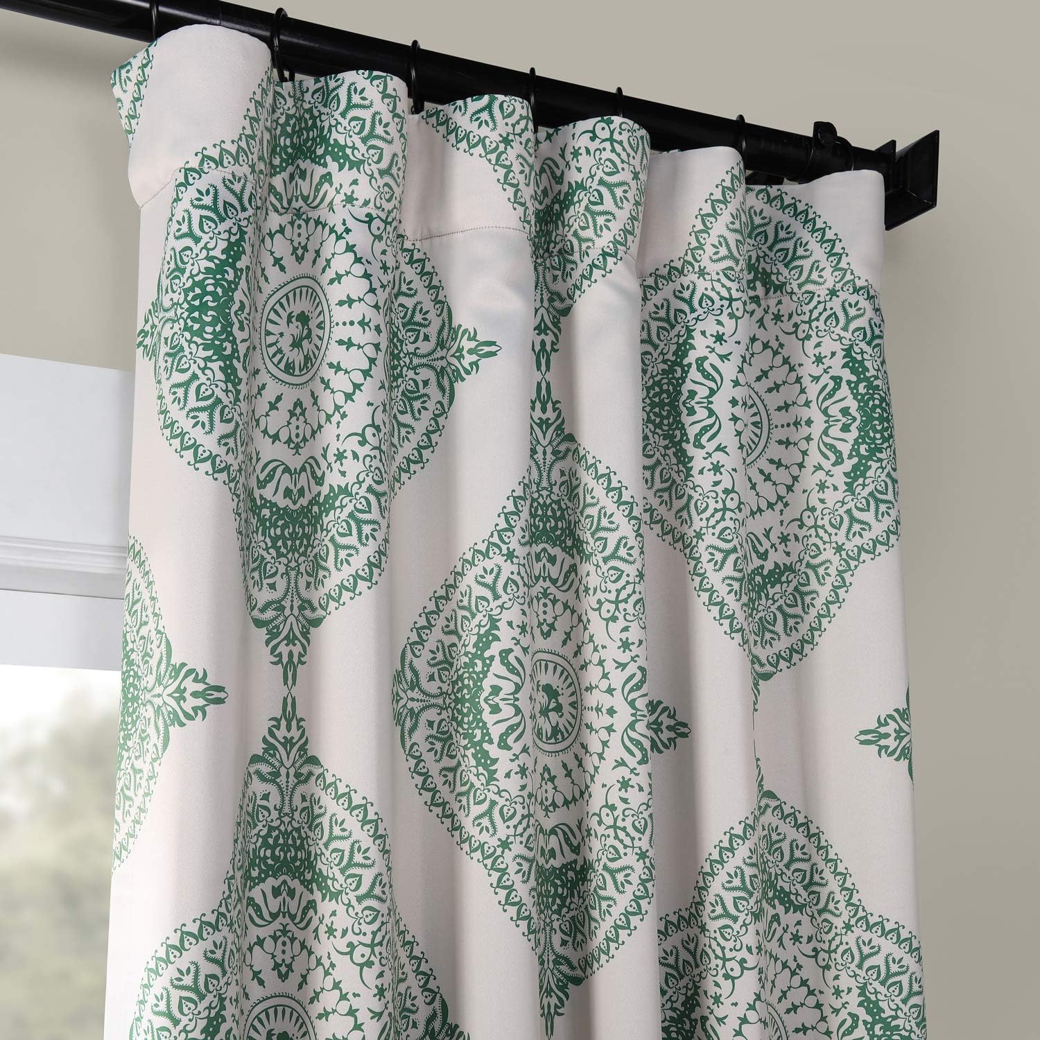 HPD Half Price Drapes Printed Room Darkening Curtains for Bedroom, Living Room 50 X 96, BOCH-KC27D-96 (1 Panel) Henna Clover