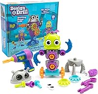 Educational Insights Design & Drill Robot Workshop: STEM Building Toy with Real Electric Drill, 70+ Pieces for Kids Ages 3+